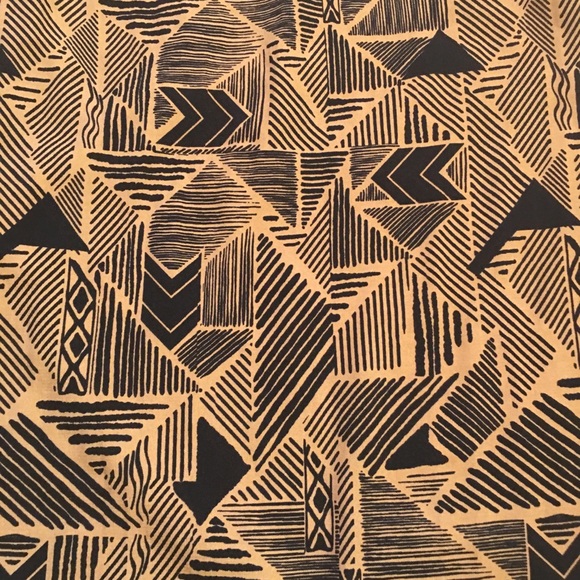 LuLaRoe Black and Tan Lola Midi Skirt - Picture 3 of 10